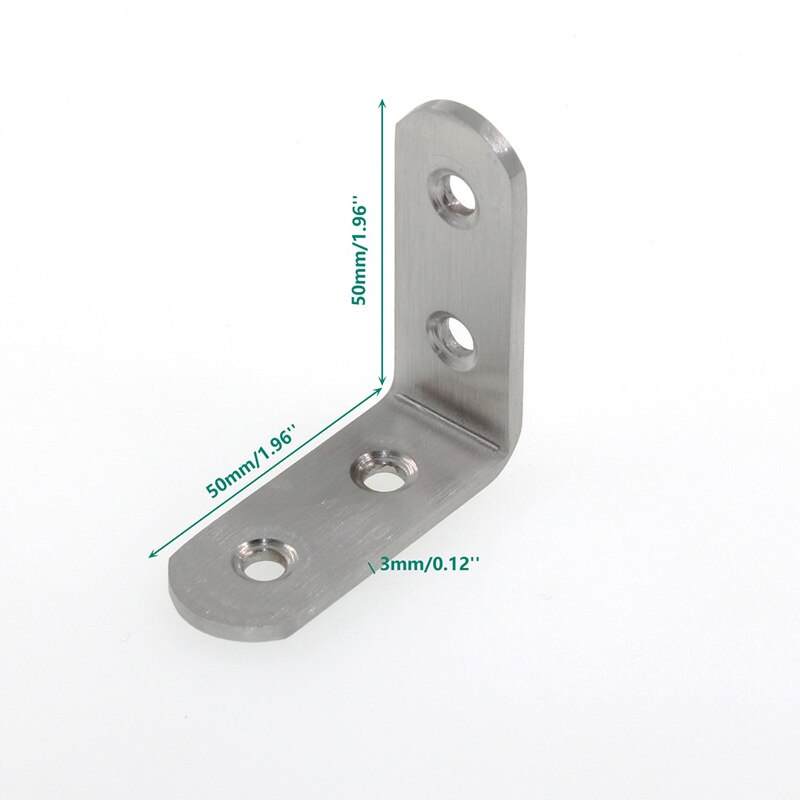 6Pack L Bracket Corner Bracket,Stainless Steel Corner Brace Joint Fastener Shelf Support,90Degree Angle Bracket: 50x50x3mm