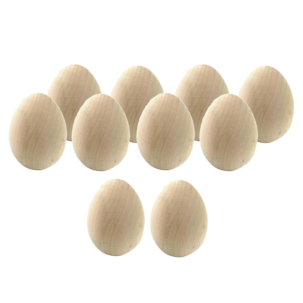 10PCS Easter Eggs, Hand-painted Wooden Eggshell Decoration, Children's Graffiti