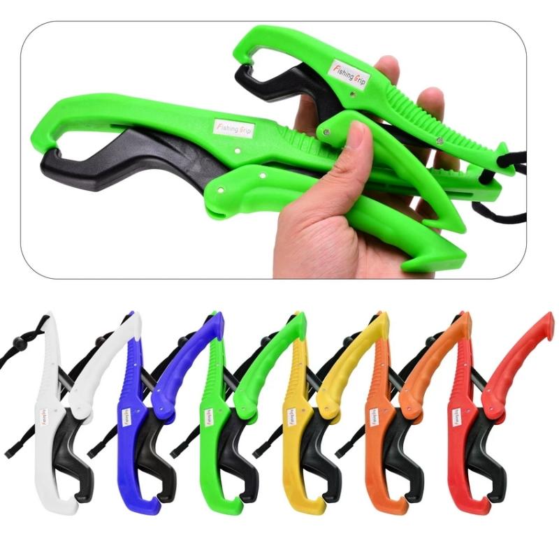 Fish Grabber Plier Controller Fish Grip ABS Grip Tackle Holder Fish Clamp with Adjustable Rope Fishing Tackle Accessories