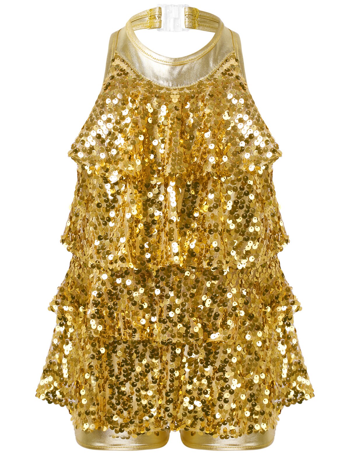 Kids Shiny Sequins Ballet Tutu Gymnastics Shorty Unitards Dress Girls Ballet Leotard Stage Performance Latin Jazz Dance Costume: XS