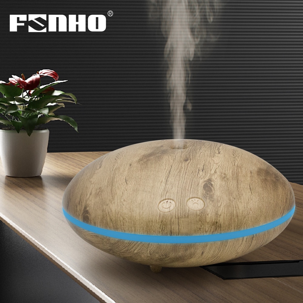 Funho 400ml usb elektrisk aroma diffusor luftfugter æterisk olie aromaterapi cool træ tåge maker led lys til hjemmekontor