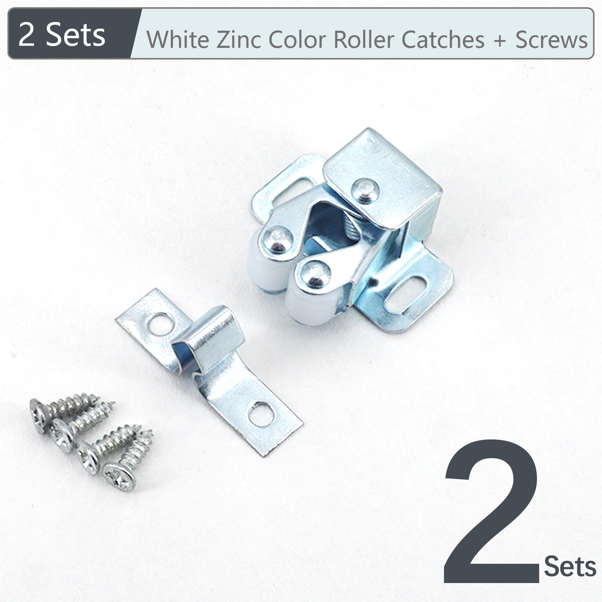 10/5/2 Sets Cabinet Roller Catch Door Stop Closer Stoppers Damper Buffer Clasp Latch for Wardrobe Cupboard Furniture Hardware: Nickel