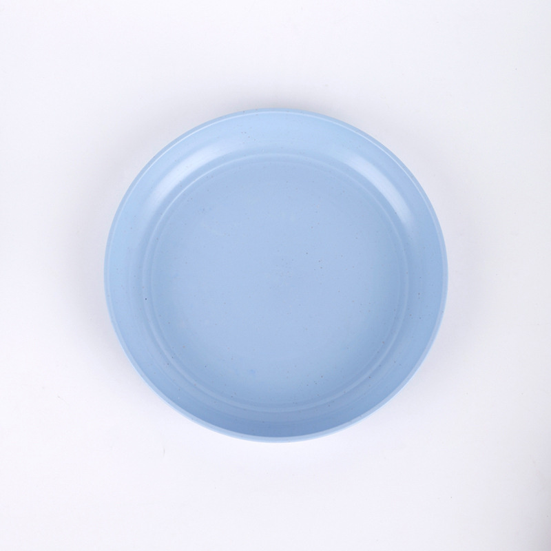 4pcs Eco-Friendly Biodegradable Unbreakable Dinner Plates Set Wheat Straw Restaurant Specialty Saucer For Picnic Dinner Dishes: blue