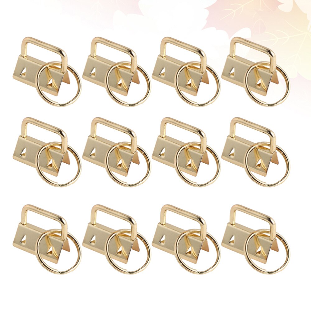 50Pcs Diy Stof Sleutelhanger Fob Polsbandje Met Key Ring Voor Lanyard Bagage Riem Accessoires (25Mm, zilver): Picture 2