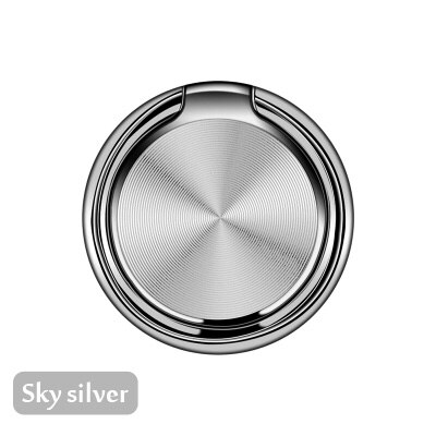 Luxury metal Mobile Phone Socket Holder Universal 360 Degree Rotation Finger Ring Holder Magnetic Car Bracket Stand Accessories: Silver