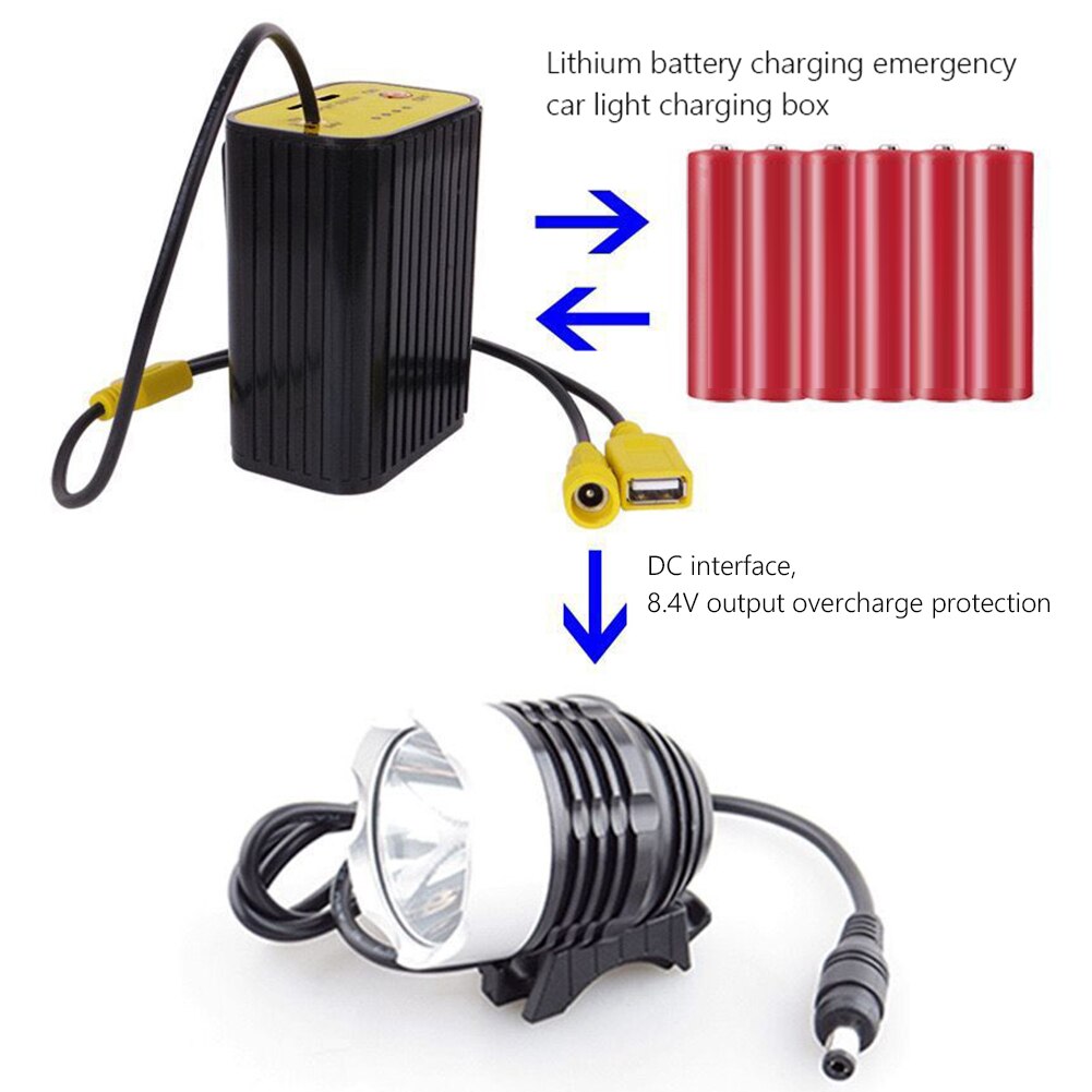 Battery Box 18650 With Switch And Cover Battery Holder 6 8.4v Usb 5v Output Support Charging Box Mobile Power