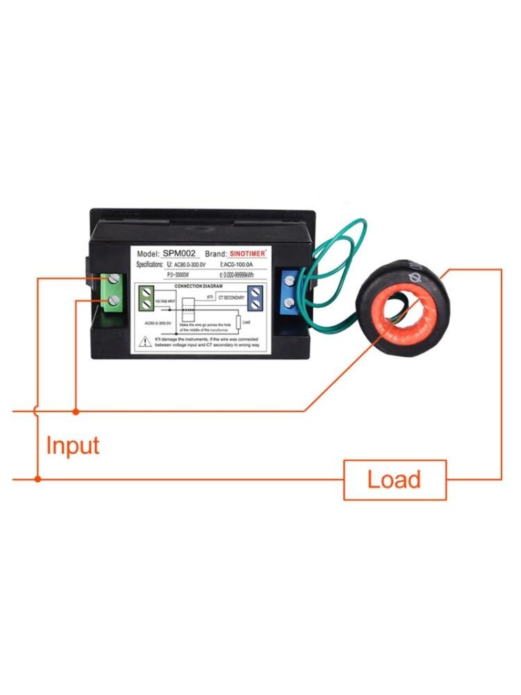 AC80-300V/AC300-450V 100A LCD Digital Display Voltmeter Electric Energy Meter D2TD