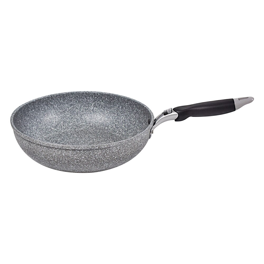 Steen Pan Non-stick Koekenpan Steelpan Grote Diepe Wok Met Anti-Brandwonden Handvat Geschikt Voor Alle Kachels Thuis keuken Gebruik: Wok 28cm