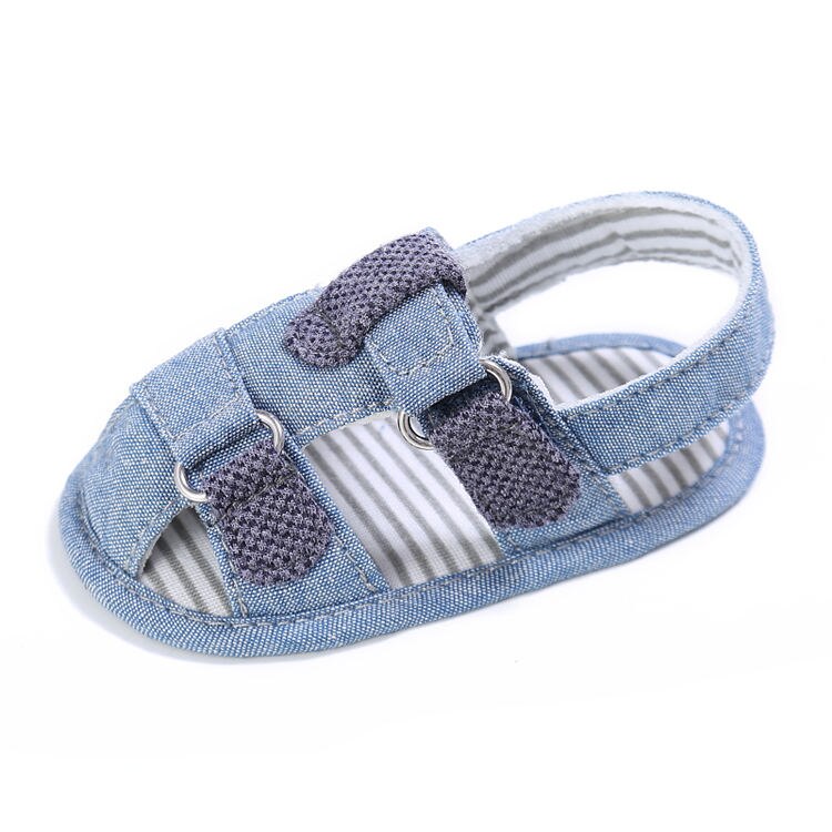 Sandálias Menino Sola Macia Da Árvore de Coco do bebê Primeiro Caminhantes Verão Hoop & Loop Baby Girl Infant Toddler Crib Shoes: lightblue / 13-18 meses