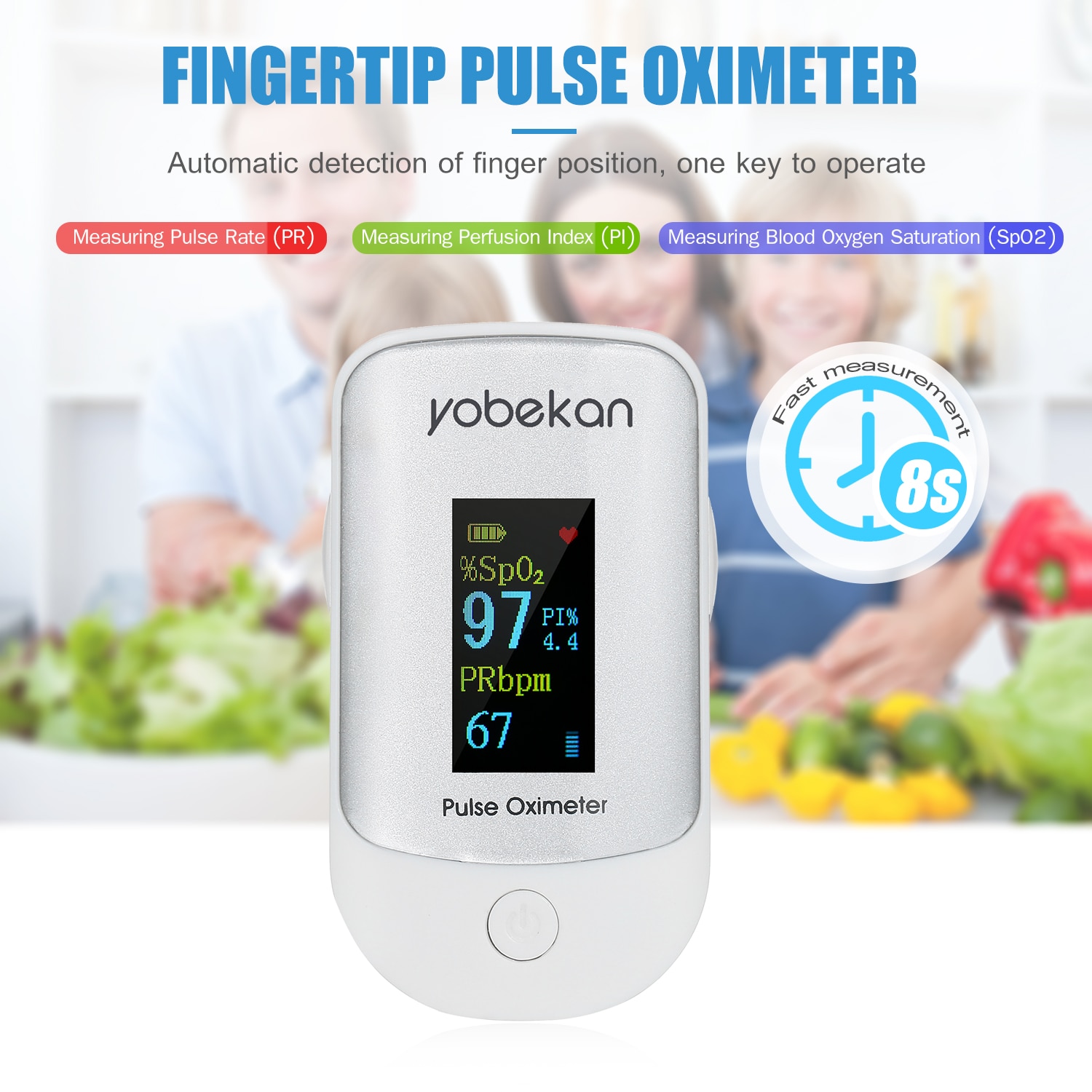 Portable Blood Oxygen Monitor Finger Pulse Oximeter Oxygen Saturation Monitor Fast within 24hours (without Battery)