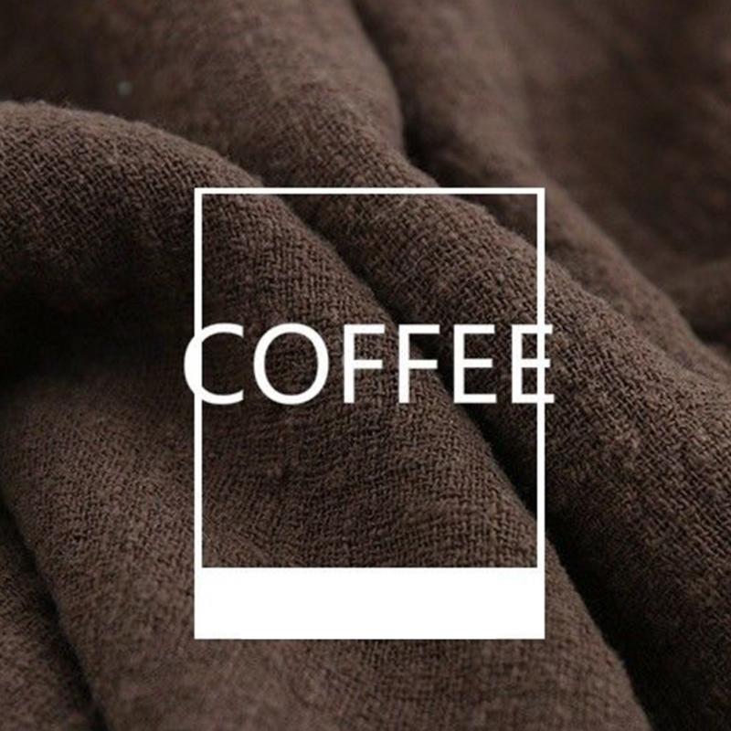 130 x 100cm blødt linned bomuldsstof organisk materiale ren naturlig hør cambric øko gør det selv tøj patchwork stof: Kaffe