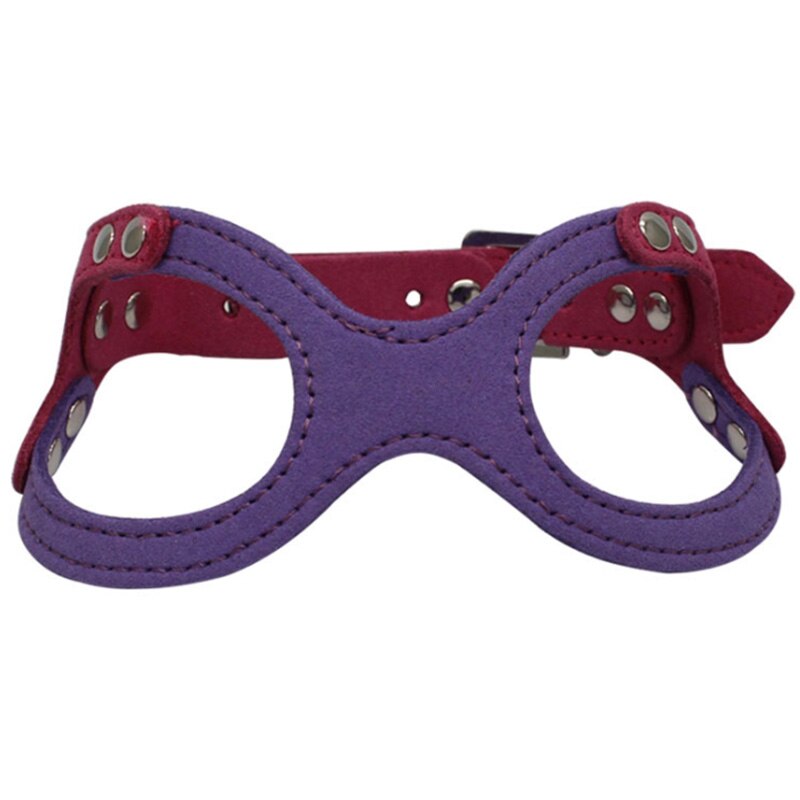 Zachte Suède Kleine Hond Harnas Voor Puppies Chihuahua Yorkie Teddy Puppy Verstelbare Borst Borst-Band Riem Lood: purple / M