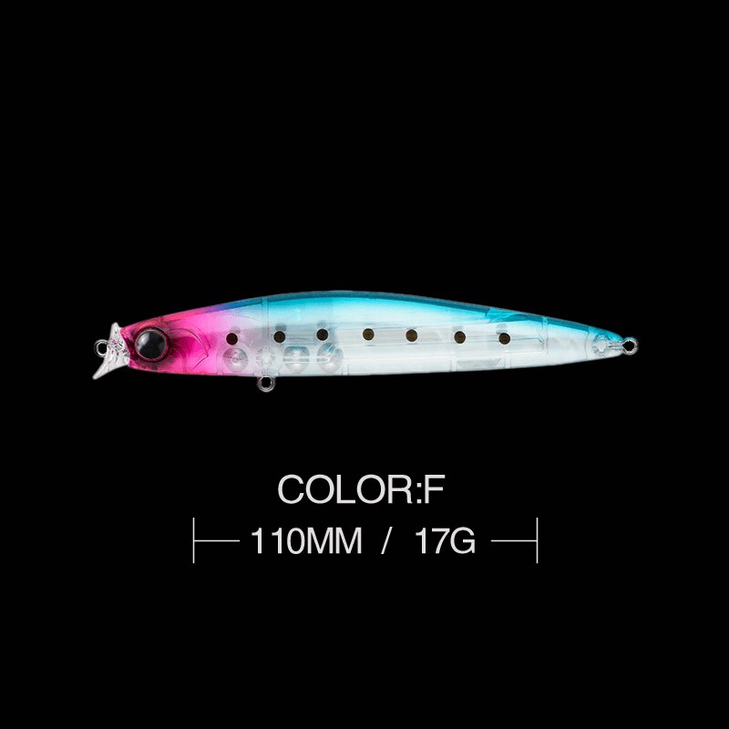Kosuke 110F Sea Bass Minnow Lures Floating 110mm 17g Shallow Artificial Jerkbait Saltwater Fishing Tackle: F