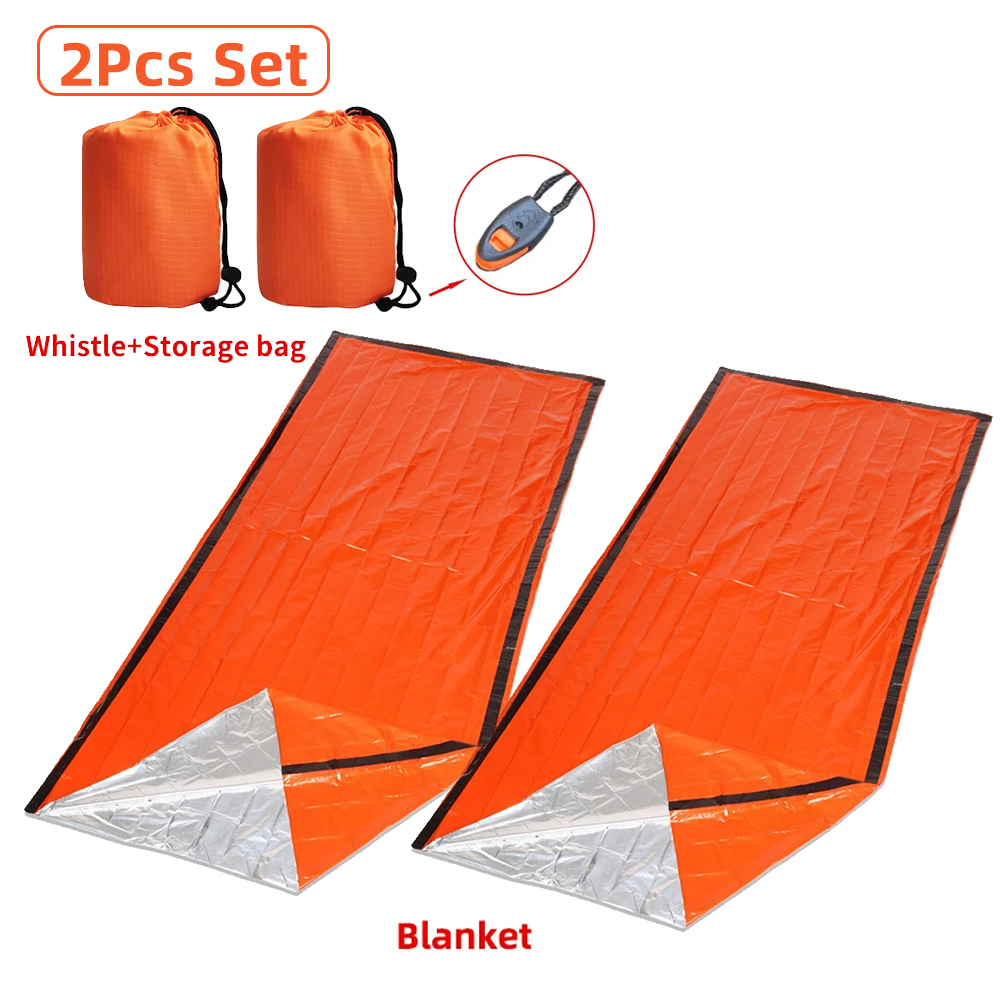 Saco de dormir portátil à prova d'água para sobrevivência de emergência, equipamento de acampamento ao ar livre, saco térmico, primeiros socorros, resgate, mylar, cobertor isolante: Vermelho