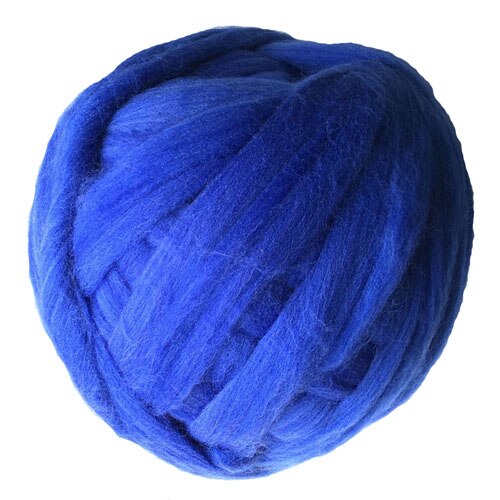 1000g 6cm tykt super chunky garn blødt merino uld garn roving spinding til arm strikning hånd strikket tæppe: Kongeblå