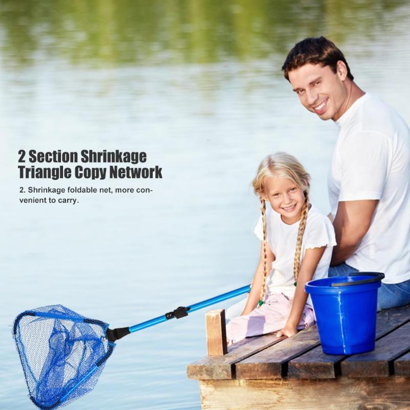 Krimpbaar 2 -knoops vishengel driehoekig net draagbaar opvouwbaar vislandingsnet