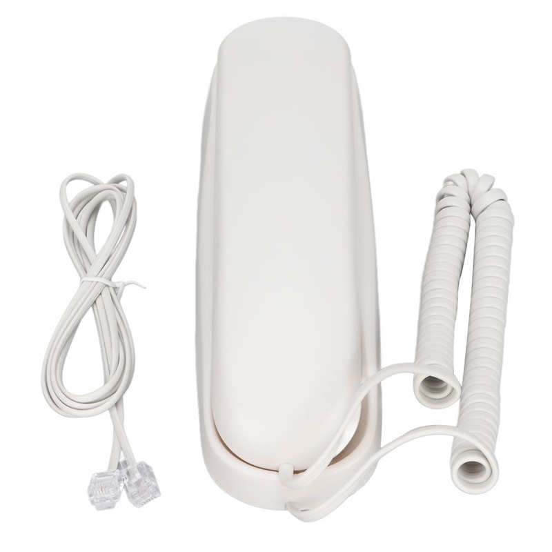 Mini Phone Office Telephone Wall Mountable Telephone Wired Phones with FSK DTMF Dual System Landline Phone for Home Office Hotel