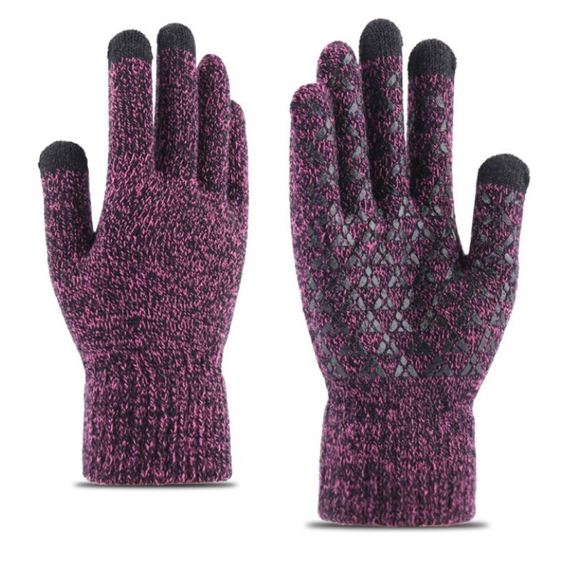 Winter Men Knitted Gloves Touch Screen Male Mitten Thicken Warm Solid Men Business Gloves Autumn