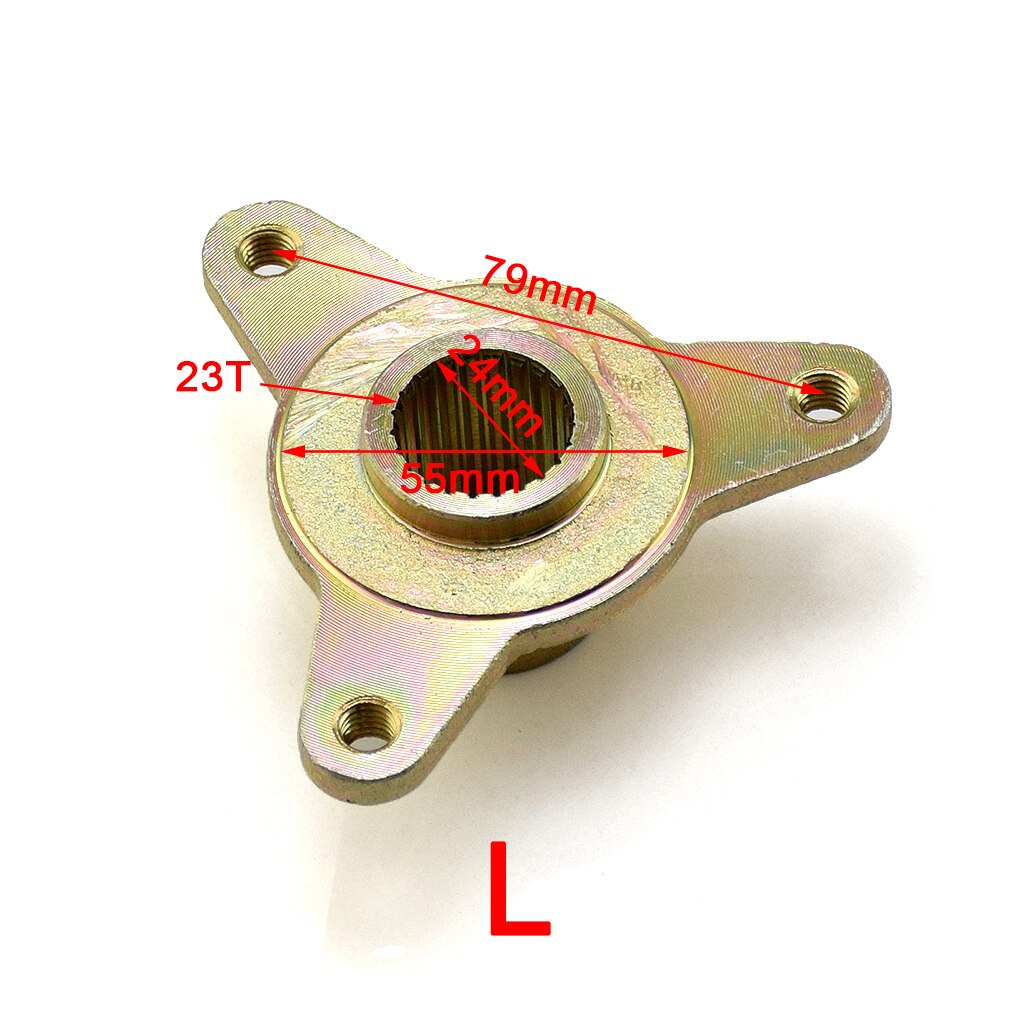 4 Stud 3 hole Axle 23T 24T 17T Hub Spline Mounting brackets Wheel Hub for 50cc- 125cc 150cc 250cc Quad Dirt Bike ATV Buggy: L