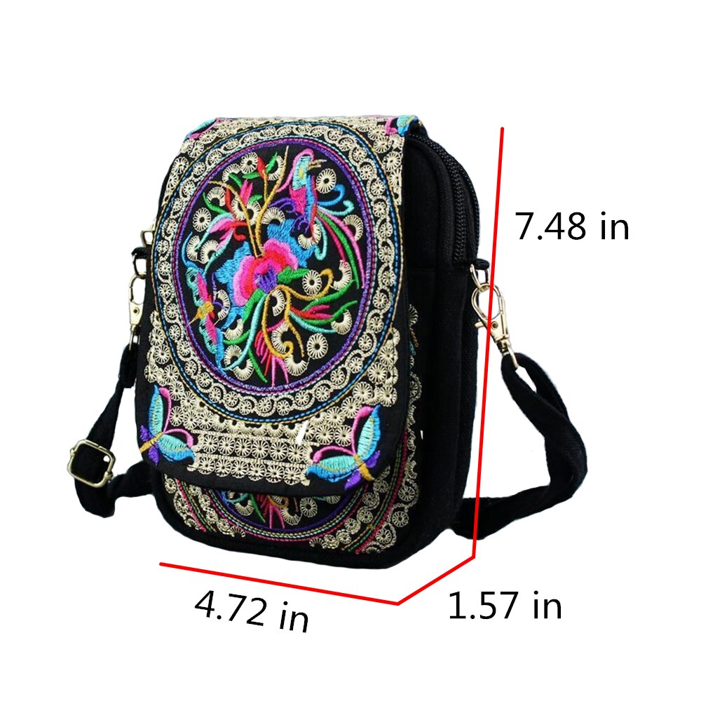 Vintage Kleine Portemonnee Met Riem Canvas Vrouwen Tassen Handgemaakte Vrouwen Mobiele Telefoon Tassen Mode Trendy Tassen