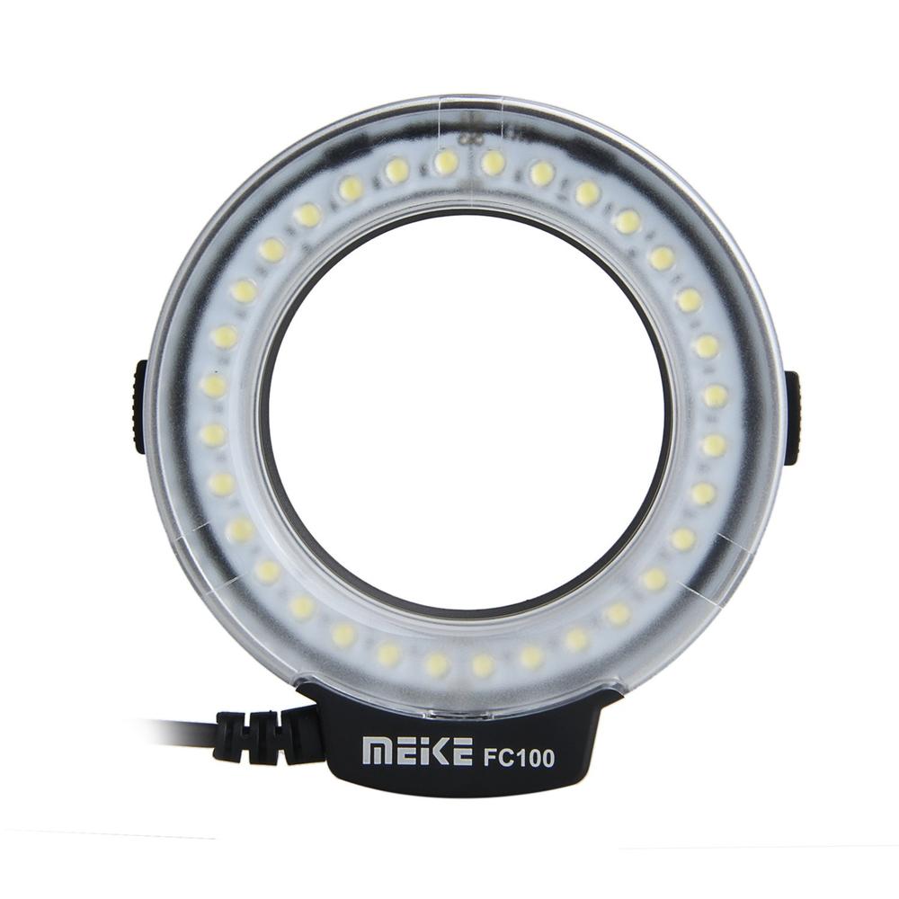 Meike  fc100 led makro ring blixt foto speedlite ljus för canon 5d mark ii nikon  d3200 d3100 dslr kamera