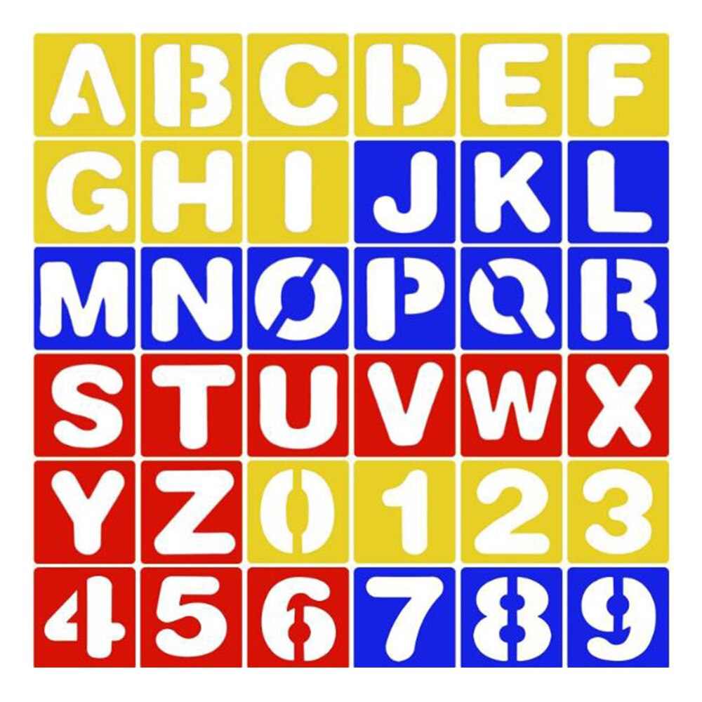 26 English Alphabet Stencil 10 Number Stencils Template Set Kids DIY Painting Learning Scrapbooking Board: Clear