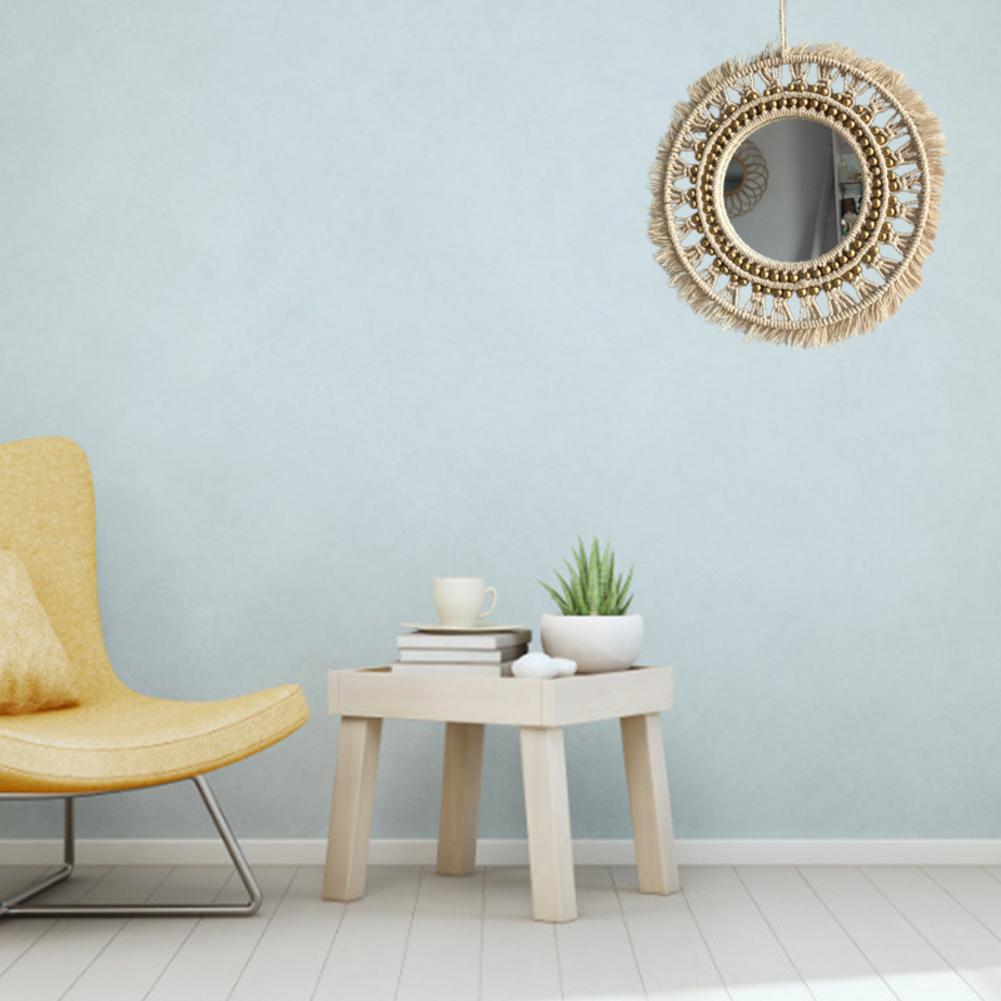 Dekorativ hängande vägg spegel konst dekoration rund sminkspegel dressing badrum vägghängande spegel