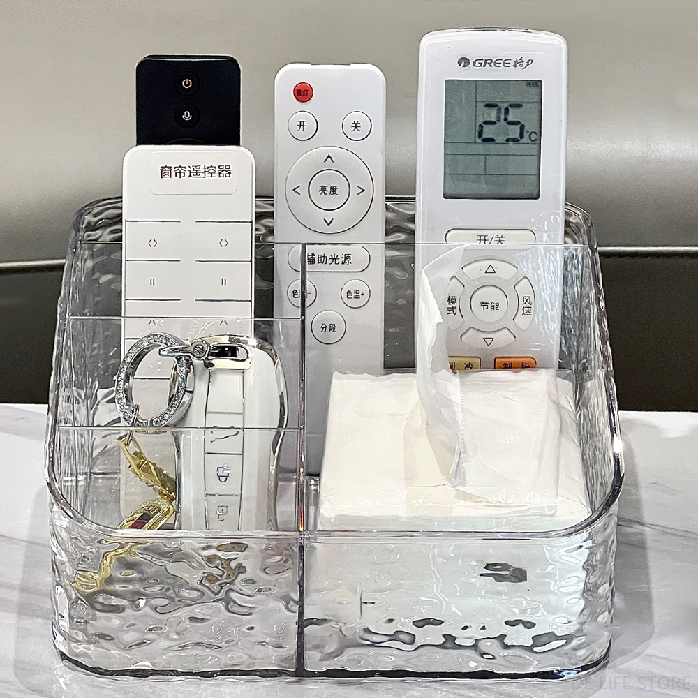 Remote Control Holder Transparent Storage Box For Remote Control Bedroom TV Remote Organizer Living Room Table Organizer Boxes