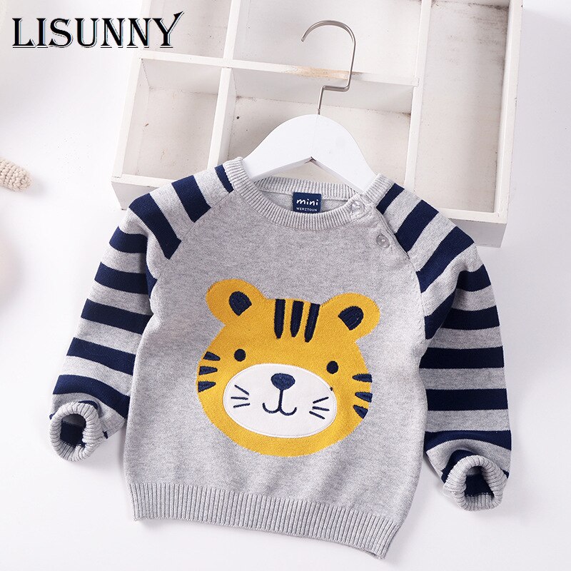 Kinderen Trui Jongens Trui Herfst Winter Kinderkleding Cartoon Tijger Mode Katoen Streep Baby Trui