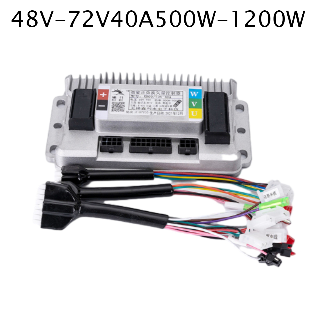 Controlador de veículo elétrico 48v/60v/72v/96v 500w/1000w/1200w/1500w controlador inteligente de motor sem escova de onda senoidal de três modos: Vermelho