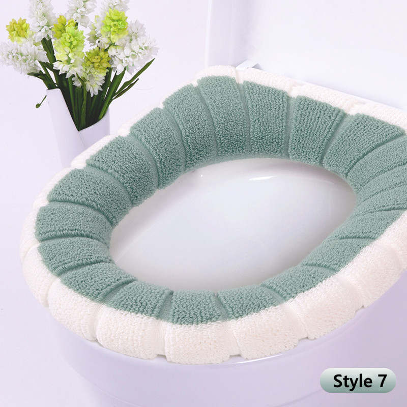 Universal Warm Toilet Seat Cover Pads Washable Cushion Mat Bathroom Accessories for Home Decor: Style 7