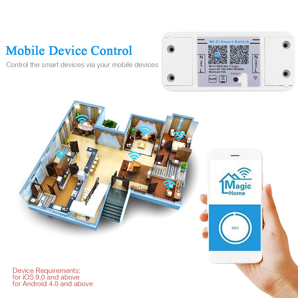 Wireless Remote Control Smart Switch APP Intelligent Timer Control Switch AC100-240V