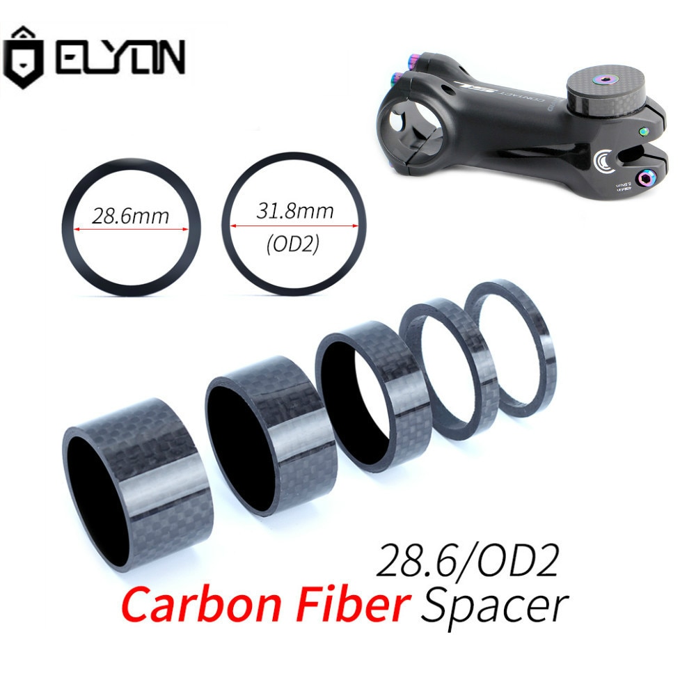 Elyon Mtb Fiets Headset Stuurpen Carbon Fiber Washer 1-1/8 &quot;28.6Mm 1-1/4&quot; 31.8Mm OD2 Stuurpen Racefiets Voorvork Aanpassing Spacer