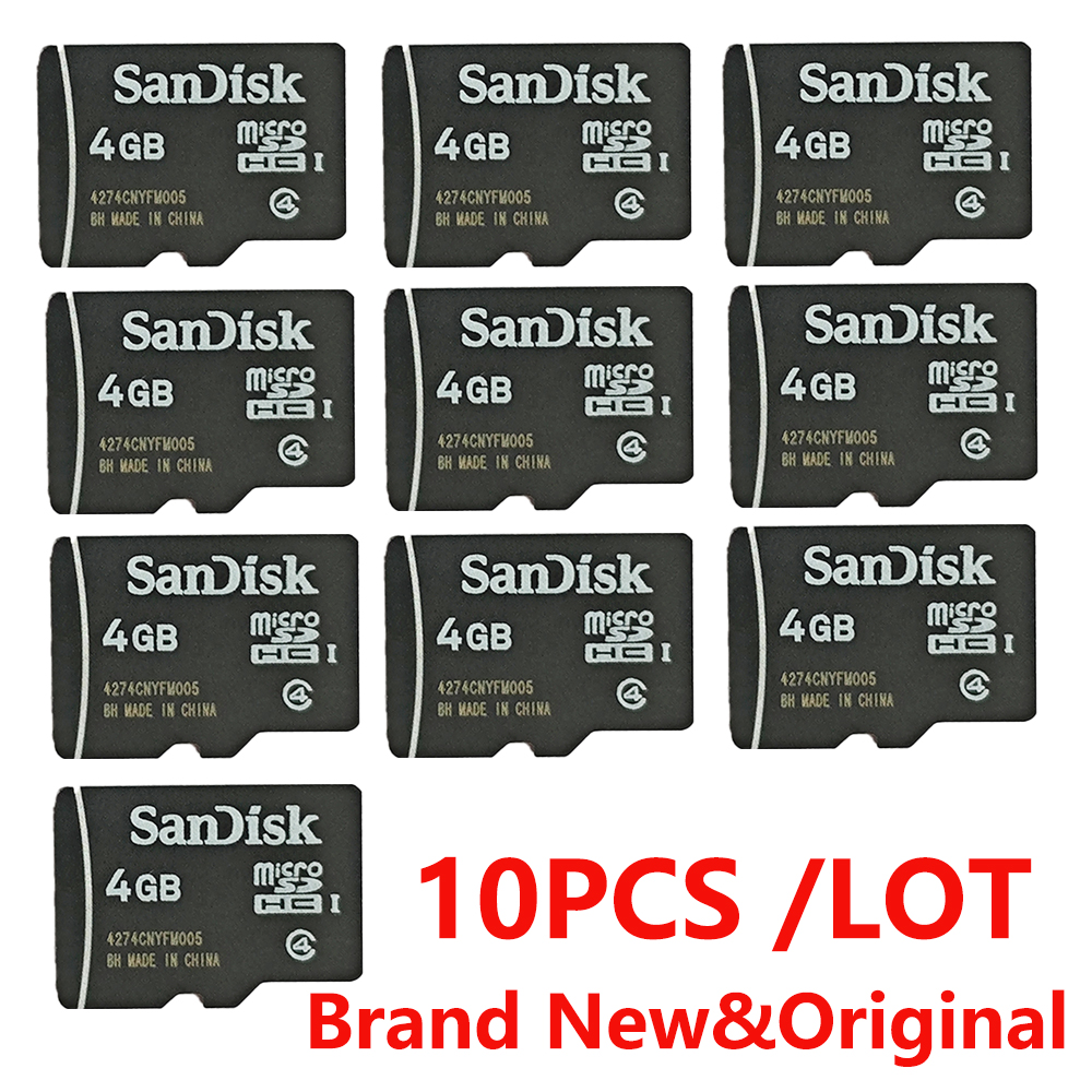 SanDisk Memory Card 4GB Class 4 TF Card for mobile phone children's camera speaker MP3 player memory card Micro small card 10PCS