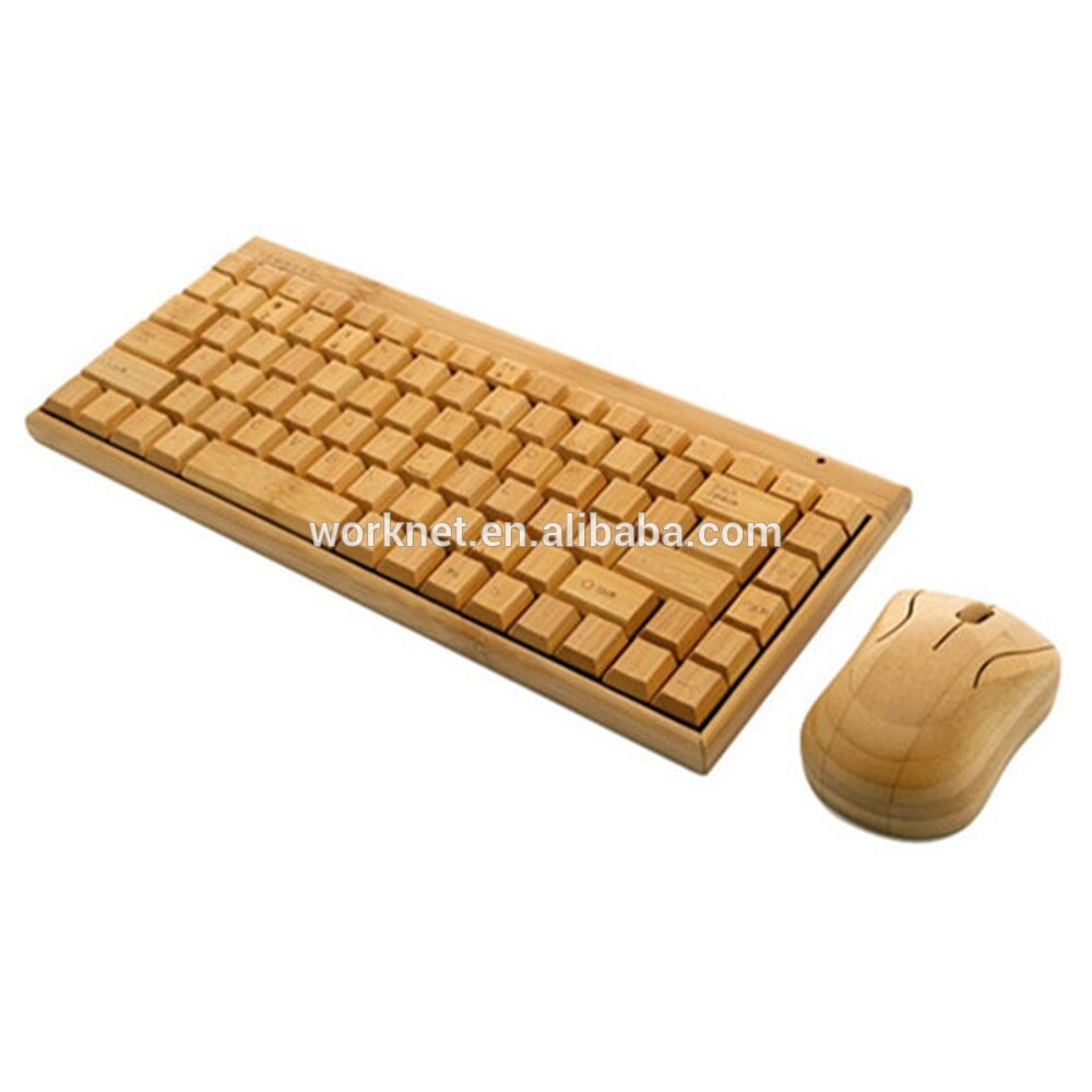 101 stijl kleine size bamboe hout draadloze toetsenbord en muis set voor relatiegeschenk
