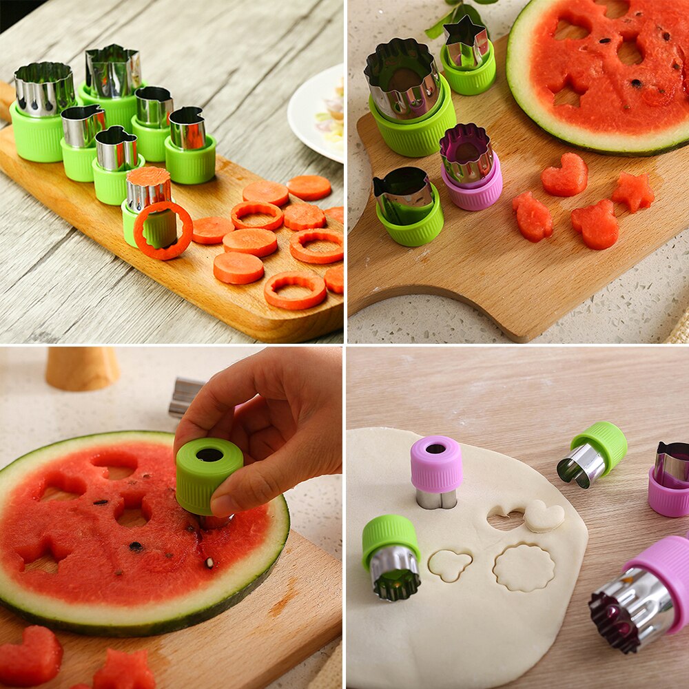 Stainless Steel Star Heart Shape Vegetables Cutter Cake Cookie Biscuit Cutting Tool Vegetable Fruit Cutter Mold For Kitchen