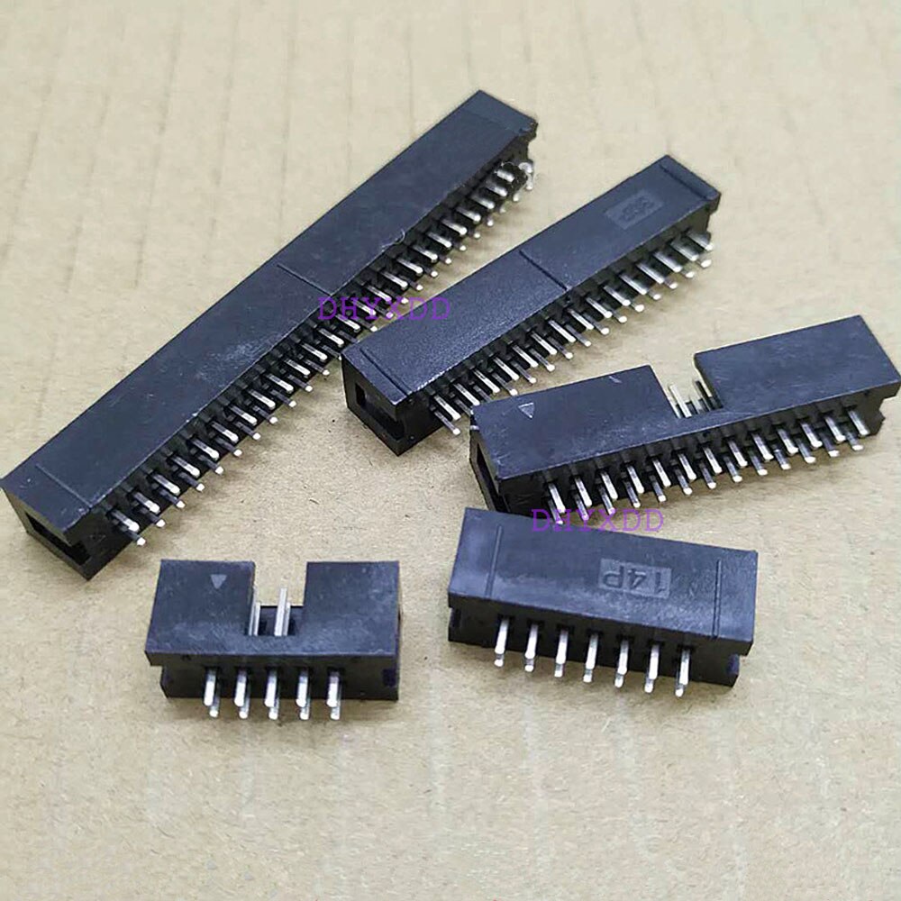 10Pcs 2.54Mm 2X10 Pin 20 Pin Male Gehuld Pcb Box Header Idc Socket
