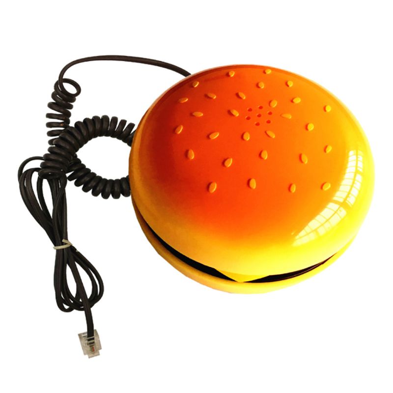 Imitation Hamburger Telephone with Wire Landline Phone for Home Art Decor: Default Title