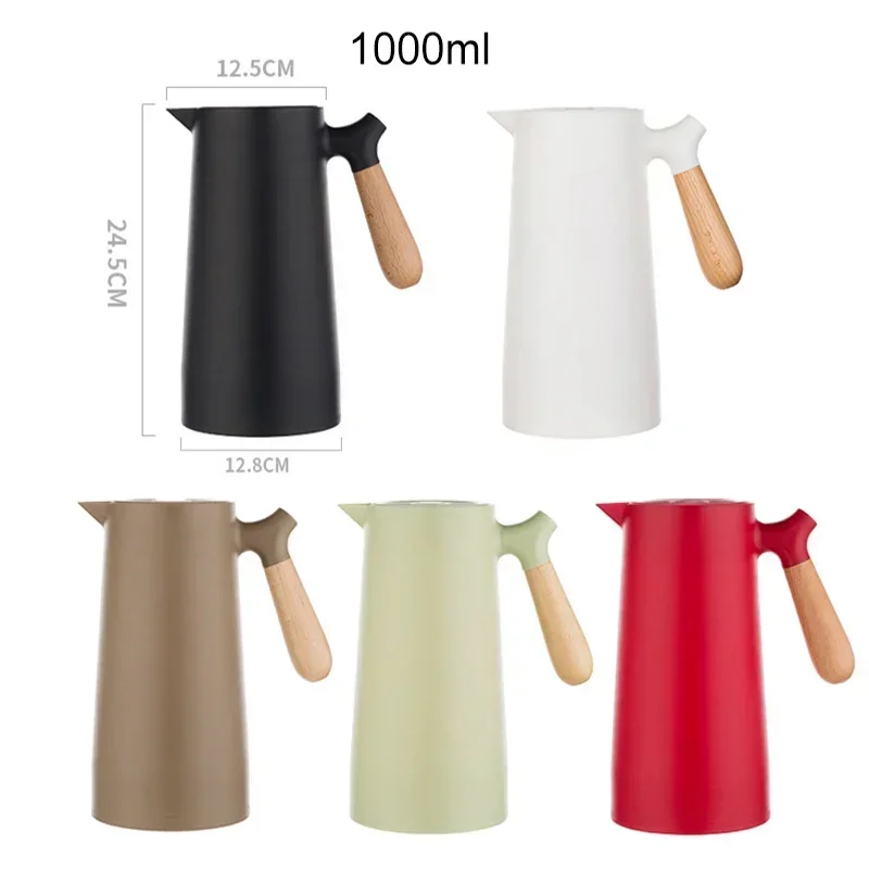 1l Grote Capaciteit Ketel Huishoudelijke Koffiepot Glazen Voering Warm Water Kan Fles Vacuüm Fles Thermos Nordic Thermische Isolatie