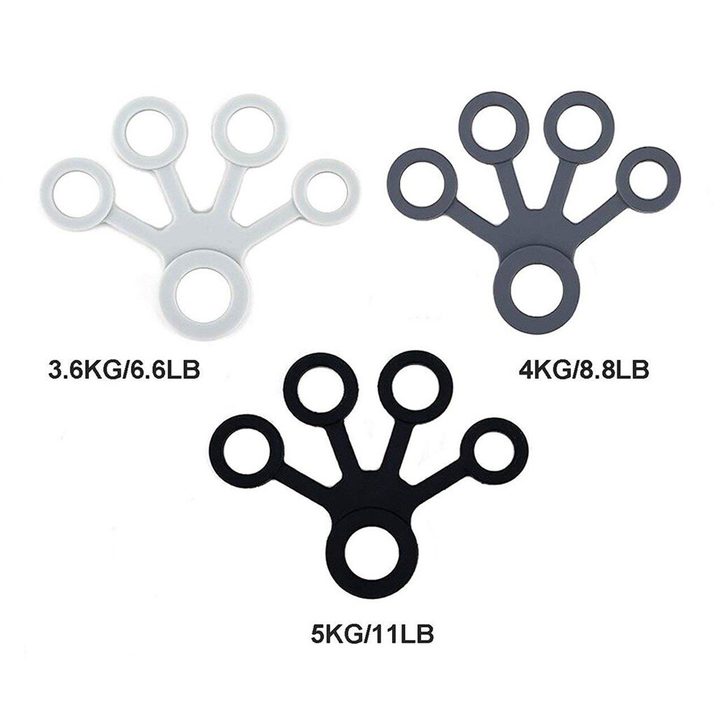 Silikonowy palec chwytak trenażer siłowy odporność zespół ściskacz nadgarstek nosze urządzenie robić treningu palców ćwiczenia golf gitara dla dzieci: szary 