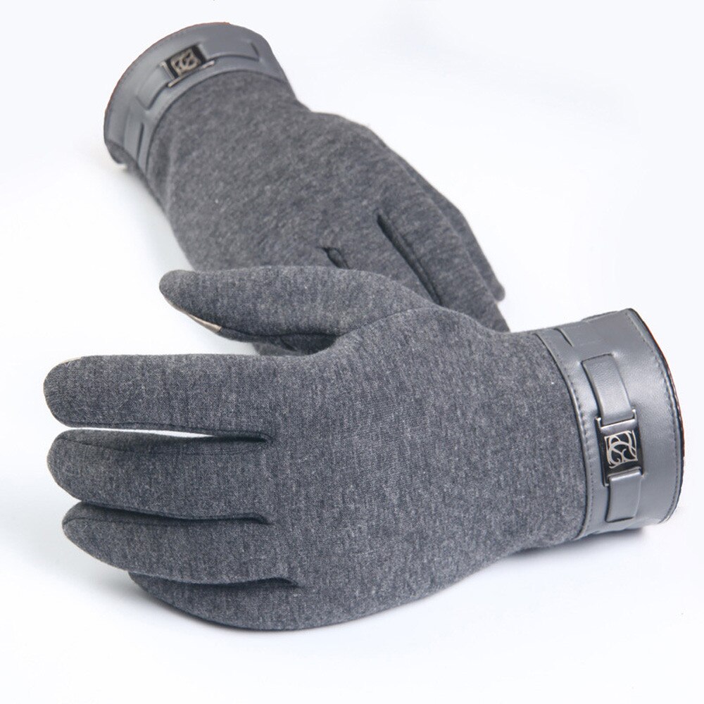 Women's Touch Screen Knitted Gloves Winter five Fingers Gloves Cashmere Women Autumn Winter Warm Thick Gloves Skiing Mittens: Gray