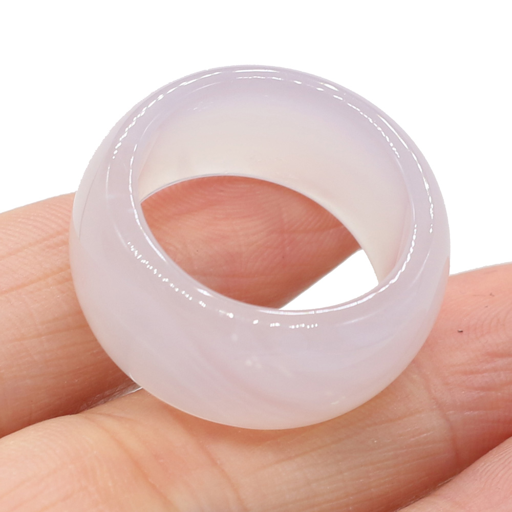 Natursten ringe smykker en mangfoldighed af sten to slags modeller unisex cirkel natursten finger ringe charms: 12 x 18mm / Hvid agat