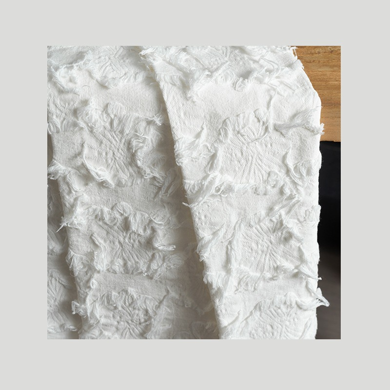 Katoenen En Linnen Tas Met Kwastjes Diy Stof Linnen Jacquard Donkere Bloem Handgesneden Jas Rok Kleding Stof