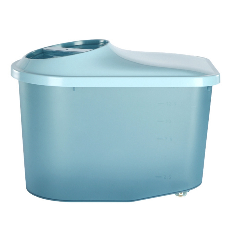 Corn Bin with Insect Proof and Moisture Proof Cover Household Sealed Flour Food Storage Tank: Blue / 20kg