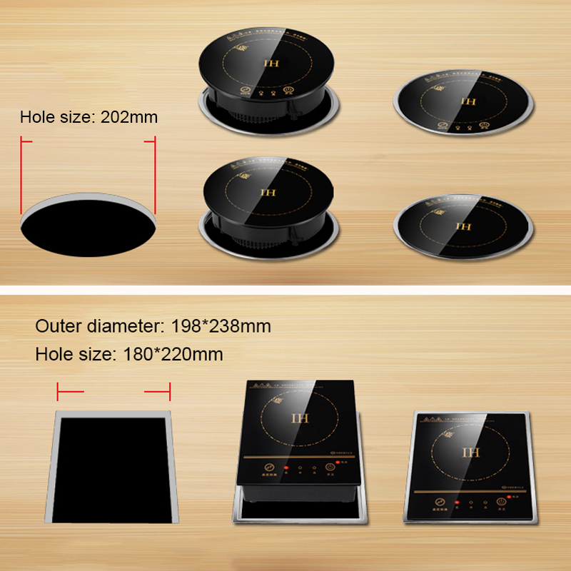 DMWD Electric Magnetic Induction Cooker Wire Control Mini Embedded Hotpot Hob Burner Waterproof Pot Tea Boiler Stove Cooktop