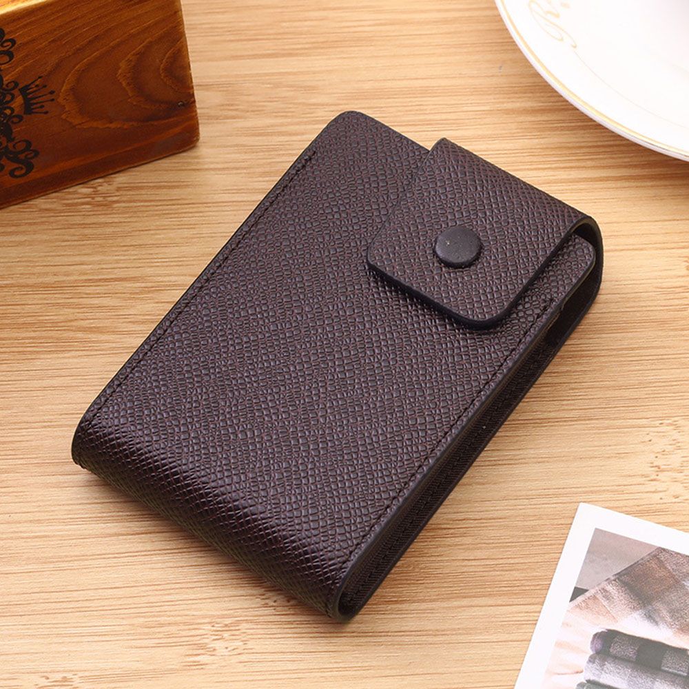 Mode Unisex Zaken Id Credit Card Wallet Holder Naamkaartjes Case Pocket Organisator: Brown