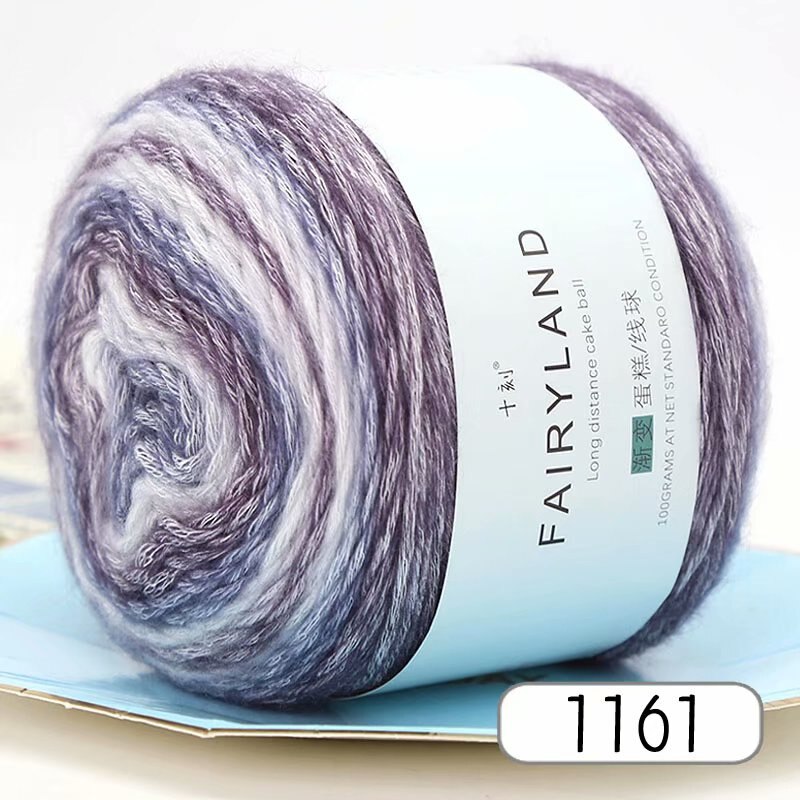 100g Rainbow Color Hand-woven Cotton Yarn Soft Crochet Thick Yarn For Hand Knitting Warm Sweater Sofa Cushion Scarf DIY: 1161