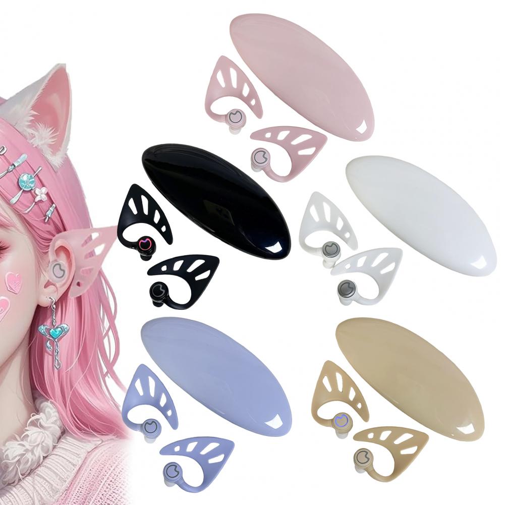 Elf Ear Appearance Headphones Stereo Sound Noise Reduction Bluetooth-compatible Wireless Elf in-Ear Earbuds with Charging Case