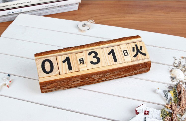 decoratieve bureau kalender, vintage hout universele kalender, eeuwigdurende kalender, DIY houten kantoor kalender