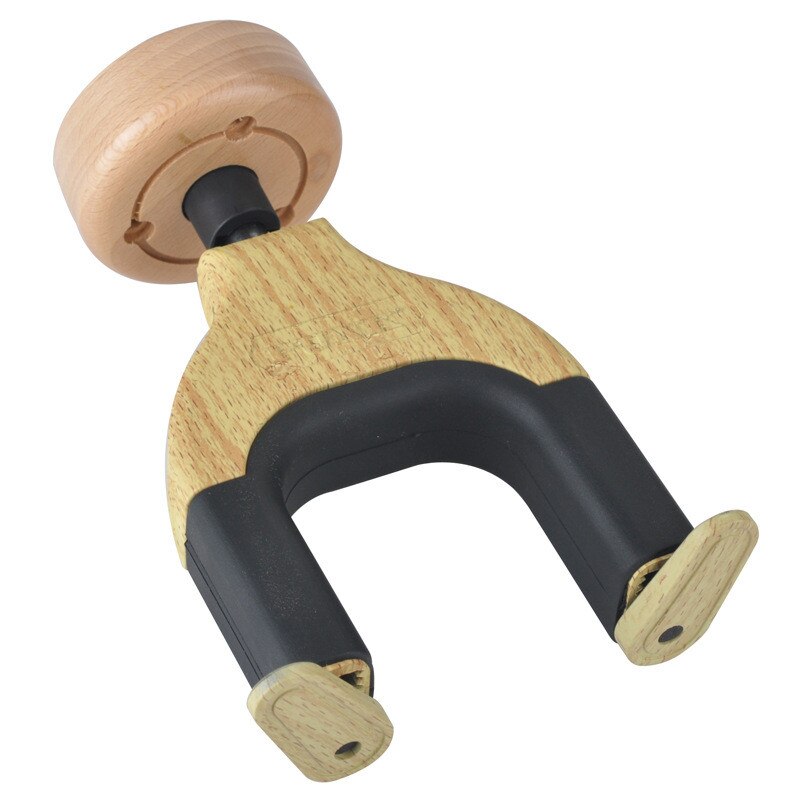 Support mural de guitare crochet de suspension support de guitare acoustique gardien Auto Lock forme de guitare Base en bois massif pour guitare électrique basse: Wood color